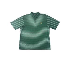 Amen‎ Corner Masters Polo Shirt Mens Large Green Stripe 60s Pima Cotton